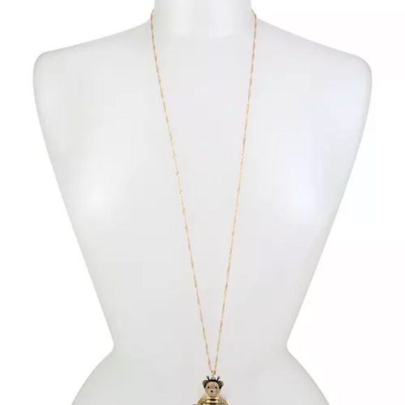 Betsey Johnson Bumble Bee Pave Bear Necklace - Picture 2 of 6
